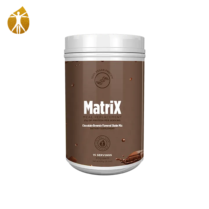MatriX Chocolate Brownie - plant-based meal replacement chocolate brownie flavored shake mix