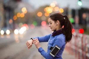 Runner with a wearable