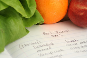 A food journal with meals eaten throughout each day